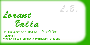 lorant balla business card